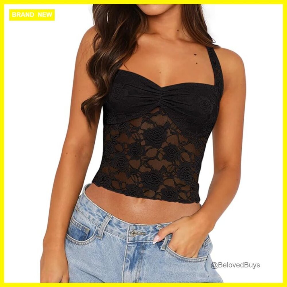 Lace Halter Crop Top with Adjustable Straps, Ruched Bust, Backless Design